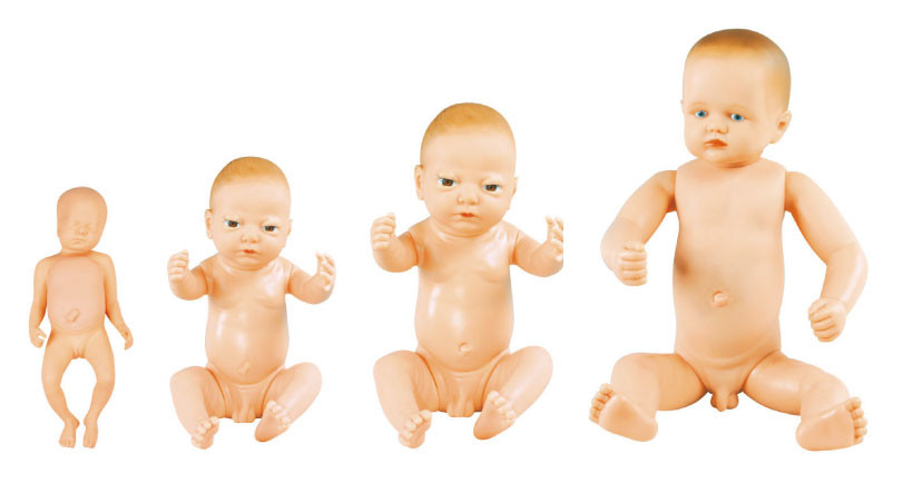 Maniquí pediátrico de la simulación de las muñecas recién nacidas del bebé con el cordón umbilical, simulación infantil